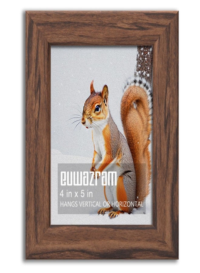 euwazram Rustic Walnut 4x5 Frame - Single Frame, 4 x 5 Poster Frame for Artwork, Puzzles, Photos and Movie Posters Picture Frames - Image 1
